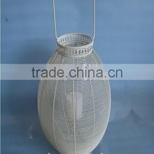 Metal White Lantern Candle Holder thumbnail-1
