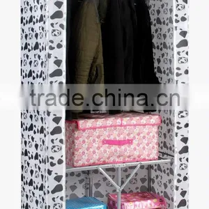 Single Canvas Effect Wardrobe Clothes Storage Cabinet thumbnail-1