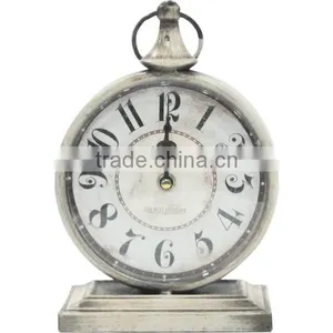 Metal Decorative Table Clock Desk Clock Old Style Metal Clock on Table thumbnail-1