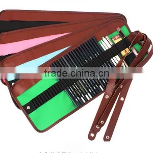 Factory Wholesale Drawing Sketching 36 Pieces Canvas Roll Up Pencil Case thumbnail-4