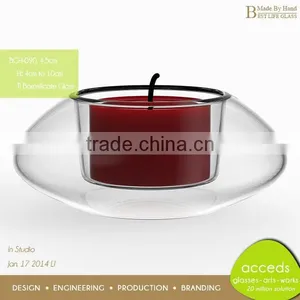 Hand Blown Custom Candle Holder / Tea Light Holder Glass Vase thumbnail-4