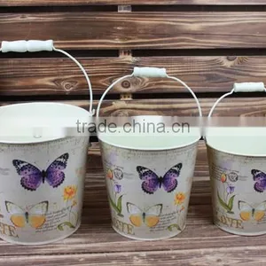 Hot Sale Paper Dacal Metal Bucket, Flower Metal Pail thumbnail-1
