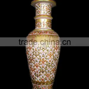 Marble Flower Vase, Decorative Flower Pot, Hand Made Marble Flower Vases, Craft Flower Pot, Flowers Pot, thumbnail-1