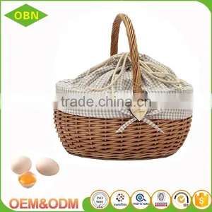 Wholesale Empty Round Wicker Picnic Hamper Basket With Cover thumbnail-1