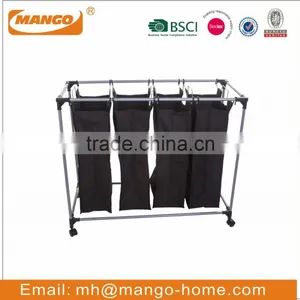 Square MDF Lid Stainless Steel Laundry Basket thumbnail-5