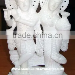 Italian Marble Radha Krishna Statue thumbnail-1