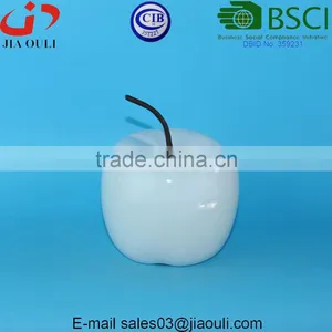 BSCI Audit Factory Decorative Ceramic Apple, Ceramic White Apple Decorative Fruit thumbnail-1