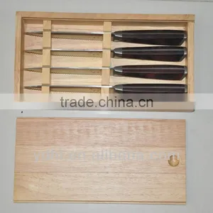 High Quality 4PCS Steak Knife Set With Rubber Wood Stored Box thumbnail-3