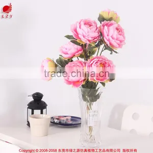 Hot Sale Decorative Silk Flower Cloth Peony Flower thumbnail-1