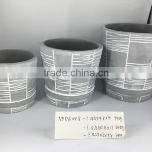 Round Cement Flower Pot for Decorative thumbnail-4