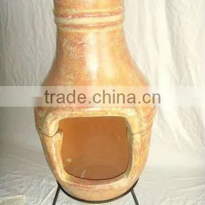 Clay Chimney With Metal Stand, Fire Shelf and Lid thumbnail-1