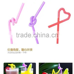 100pcs a Bag Flexible Colorful Plastic Drinking Straw thumbnail-2