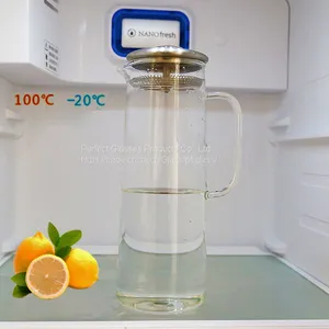 Water Bottle Wholesale Glass Bottle Wholesale Water Jug Glass Decanter Glass Bottle for Kitchen Resturant and Hotel thumbnail-3