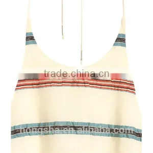 Latest Low Cut Back Woven Fabric Halterneck Glittery Tops For Women HST9263 thumbnail-2