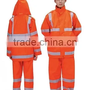 Waterpoof Orange High Visibility Reflective Winter Warm Safety Jacket thumbnail-2