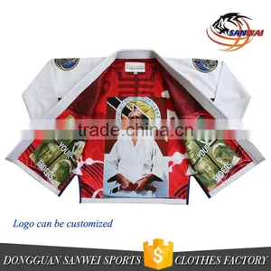Pearl Weave Fabric Bjj gi Kimono Custom Logo Jiu Jitsu thumbnail-1