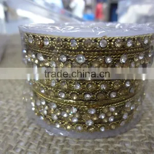 Wholesale Faux Pearl and Gold Bangle Set,Bridal Beaded Bangles Bracelet,Fashion Bangle Sets thumbnail-3