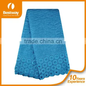 Bestwaytex CP0072 In Royal Blue Color Guipure Lace Wedding Dress Chemical Lace thumbnail-4