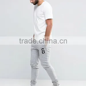 Unisex Fashion Jersery Fabric Sweat Joggers Casual Sport Pants With Leg Embroidery thumbnail-1