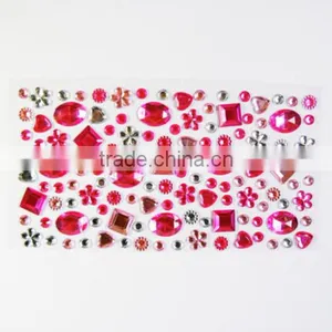 Colorful Self Adhesive Gems Custom Diamond Acrylic Rhinestone Sticker thumbnail-3