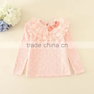 Fleece Undershirts Children Autumn Clothes High Quality Lace Girls Winter Lonh Sleeve Tee Warm Soft Kids Tee thumbnail-3