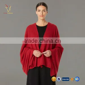 Red Cashmere Scarf Wrap Solid Colored Shawl Wraps thumbnail-1