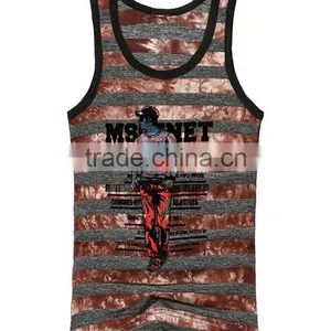 2017 Personalized Your Own Brand Logo Design 95% Cotton 5% Spandex Sport Gym Fitness Tank Top Dry Fit Stringer Vest Men thumbnail-3