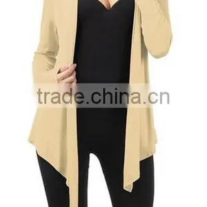 Plus Size Women Clothing Stretch Fabric Draping Long Sleeve Open Cardigan 2016 Women thumbnail-2
