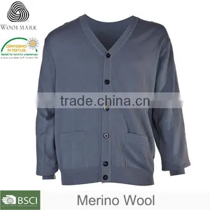 100% Cotton Plain Design Mens Cardigan Sweaters thumbnail-2