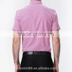 2017 New Fashion Short Sleeve Gingham/ Check Men's Fancy Casual Shirt thumbnail-2