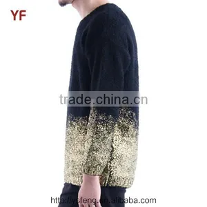 Men's Fashion Gold and Silver Foil Print Pullover Sweater Design thumbnail-2