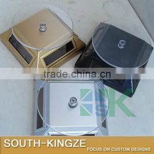 Skid Proof Acrylic Plate Rotating Black,Silver,Gold Chrome Sunshine Power Display Case thumbnail-1