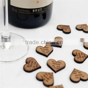 Personalised Wooden Heart Table Decorations, Rustic, Vintage Wedding Favours thumbnail-1