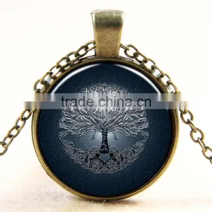 XP-TGN-LT-112 Best Price Antique Diy Image Dome Cabochon Tree Of Life Time Gem Necklace In Alloy thumbnail-2