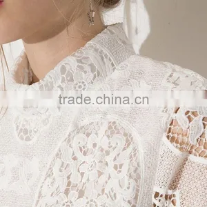 Fashion Women Elegant Crochet Ghana Lace Dress Styles Ladies Latest Sexy Evening Party Mini Dresses thumbnail-3