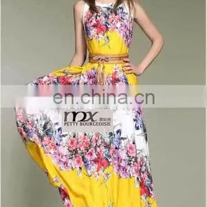 Europe Style Lady Prints Sleeveless Comfortable Dress thumbnail-1