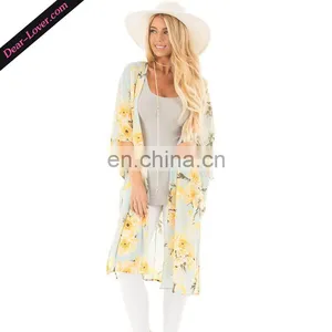 Hot Selling Summer Floral Side Slit Beach Dresses Wholesale thumbnail-1