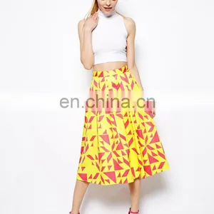 New Fashion Women's Clothing Garment Apparel Direct Factory OEM/ODM Manufacturing Digital Printed Pictures Fashionable Skirts thumbnail-1