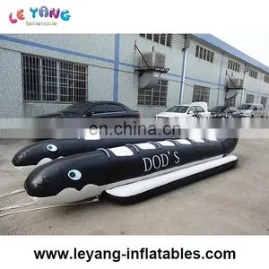 Popular Giant Black Shark Inflatable Water Toys Banana Boat for Sale thumbnail-1