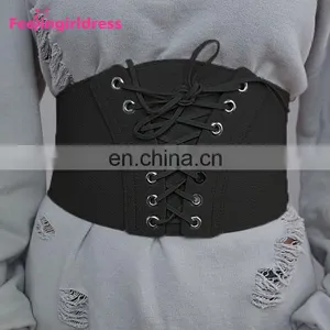 New Lace Up Wide Waist Trainer Corset Belt Women Shape-Making Fashion Elastic Belt thumbnail-2
