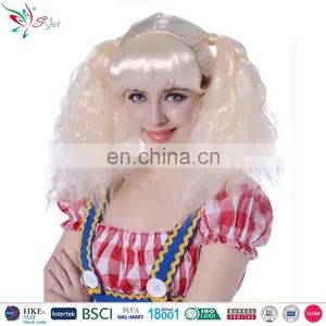 Styler Brand Fashion Cheap Party Wig Blond 100% Polyester Brazilian Wigs for Women thumbnail-1