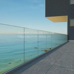Aluminum U Channel Frameless Glass Railing Glass Balustrade thumbnail-4