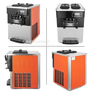 Commercial 3 Flavors Soft Ice Cream Machine 20-28kg/h Cones Maker thumbnail-4