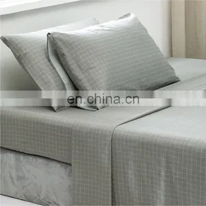 2020 Top Sale Water Wash Queen Bed 4PCS Set Bed Cover Black And White Printing Sheet Duvet Cover Set thumbnail-5