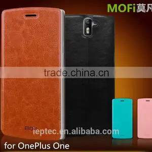 MOFi Original Phone Accessories Vintage PU Leather Flip Housing for OnePlus One, Celulares Back Cover Case for One Plus One thumbnail-1