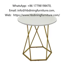 Round Iron Wire MDF Coffee Table thumbnail-1
