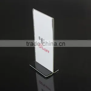 Acrylic Sign Holder Desk Label Name Plates Holder Paper Card Table Holder Price Sign thumbnail-1