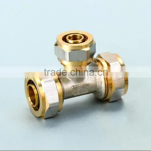 Nickel Plating Brass Tee for Pex-al-pex Pipe thumbnail-1
