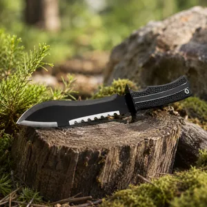 Wholesale Outdoor Utility Knife With Black Blade Camping Machete for Bushcraft and Garden Clearing thumbnail-5