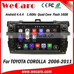 WECARO Factory OEM GPS Steering Wheel Pure Android 4.4 Car Multimedia Navigation System For Toyota Corolla 2006 - 2011 thumbnail-1